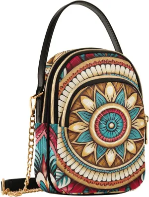 Exotic Mandala Boho Small Crossbody Bags for Women Cell Phone Shoulder Purse Handbags Wallet 21215084