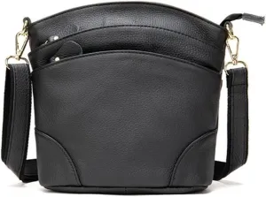 Eysee Shoulder Bags, Women Pouch, Cowhide Leather Cossbody Bags Multicolor, Black