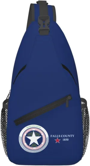 Falls County Sesquicentennial Flag Crossbody Bags For Women Men Chest Backpack Gym Shoulder Bag Travel Outdoor Sports Casual Crossbody Bags