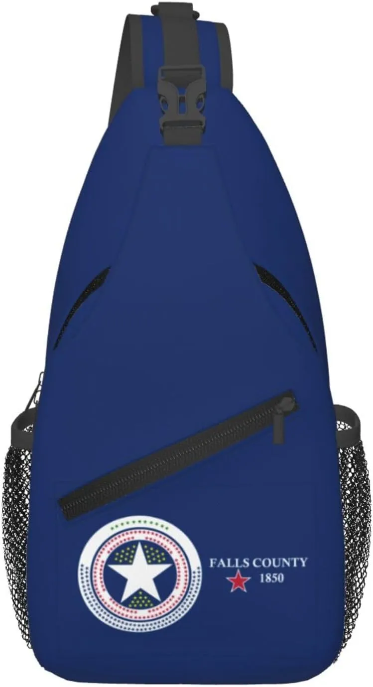 Falls County Sesquicentennial Flag Crossbody Bags For Women Men Chest Backpack Gym Shoulder Bag Travel Outdoor Sports Casual Crossbody Bags