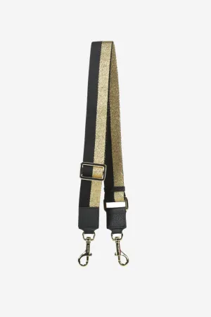 Feature Gold   Black Herringbone Wide Strap