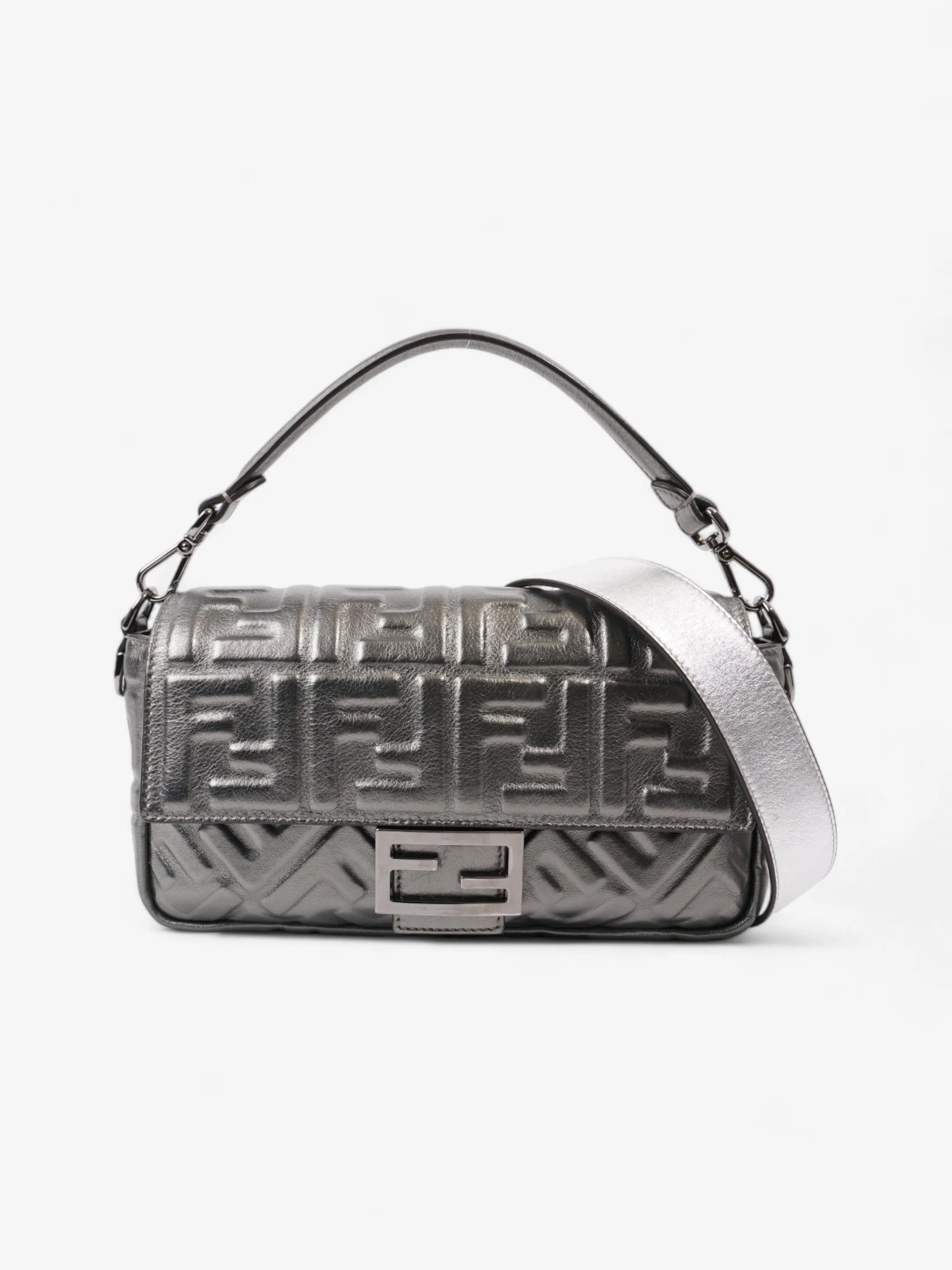 Fendi Baguette Metallic Lambskin Leather Medium