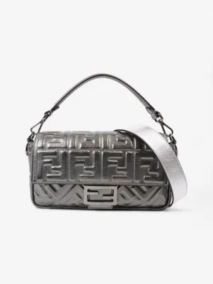 Fendi Baguette Metallic Lambskin Leather Medium