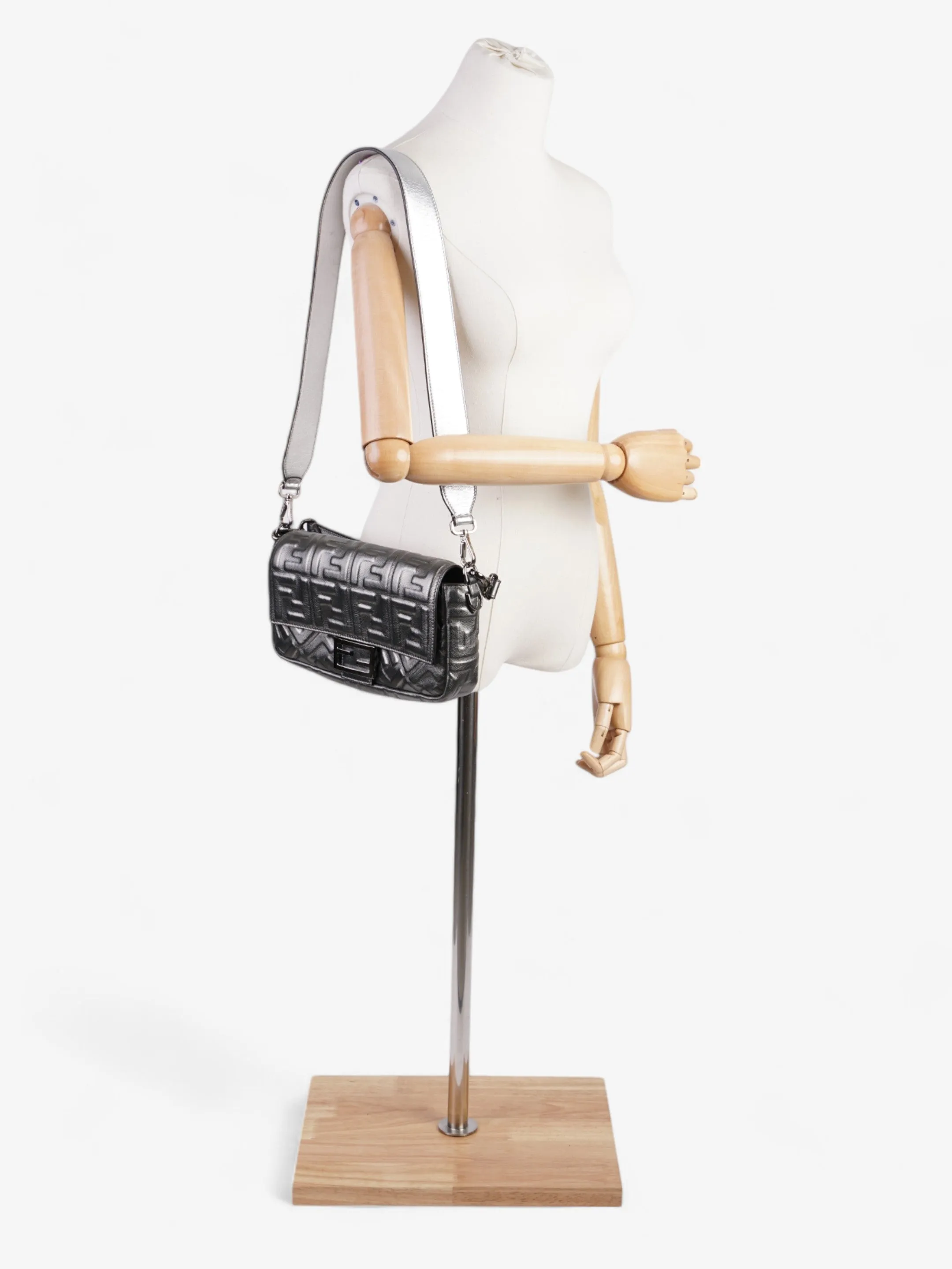Fendi Baguette Metallic Lambskin Leather Medium