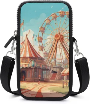 Ferris Wheel Entertainment Cell Phone Purse Small Cross-Body Bags Wallet Case with Removable Shoulder Strap