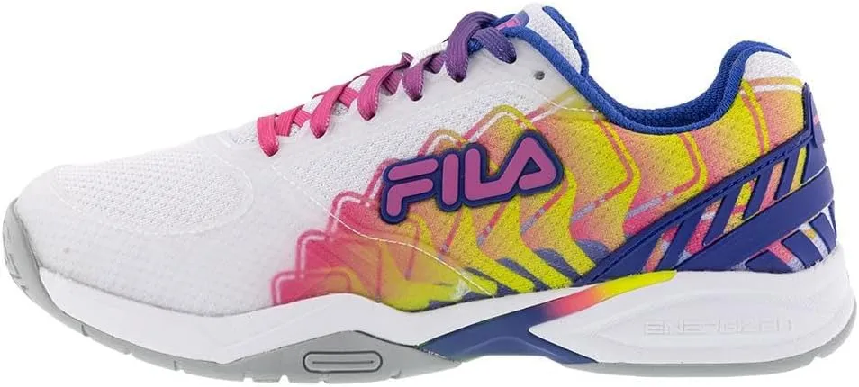 Fila Volley Zone Tie Dye Womens Pickleball Shoe Pink Glo/White/Metallic Silver