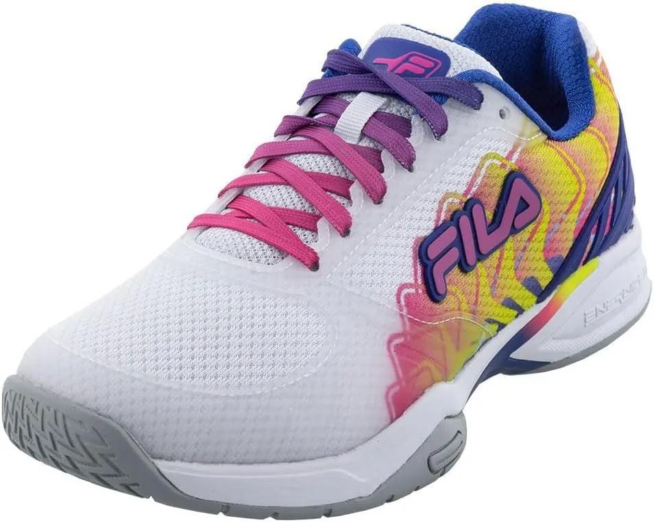 Fila Volley Zone Tie Dye Womens Pickleball Shoe Pink Glo/White/Metallic Silver