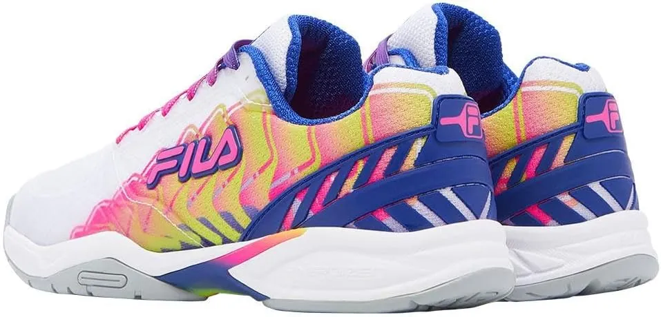 Fila Volley Zone Tie Dye Womens Pickleball Shoe Pink Glo/White/Metallic Silver