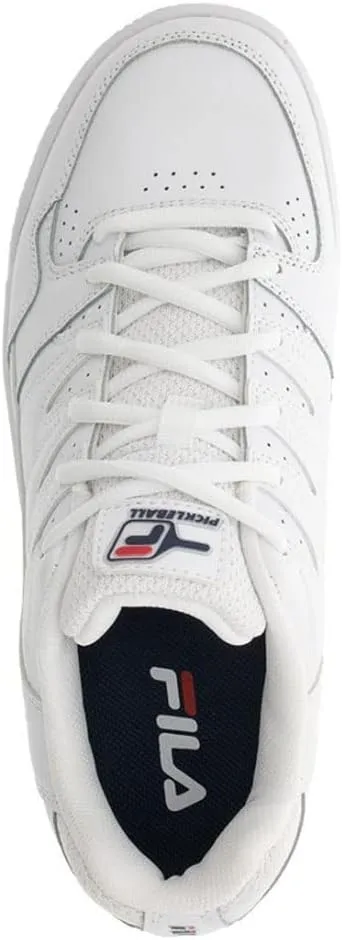 FILA Womens Double Bounce White/Pink Glo/Metallic Silver Pickleball Shoes (5PM00001-156)