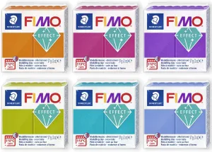 FIMO Soft Polymer Oven Bake Modelling Clay - 57g Blocks - Set of 6 - Metallic Colours