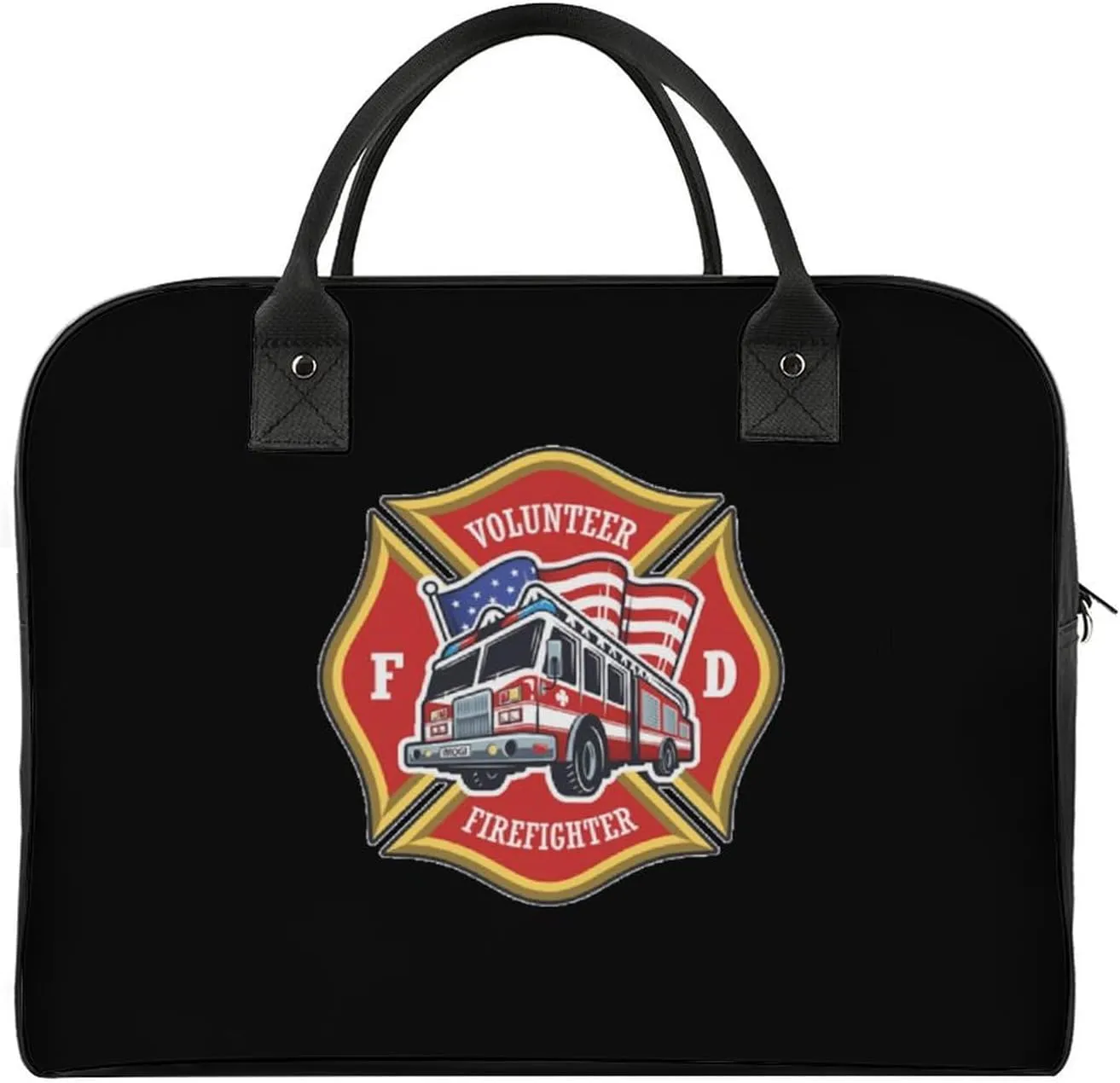 Firefighting Truck Duffle Bag for Travel Crossbody Sports Tote Gym Bag Shoulder Weekender Overnight Bag