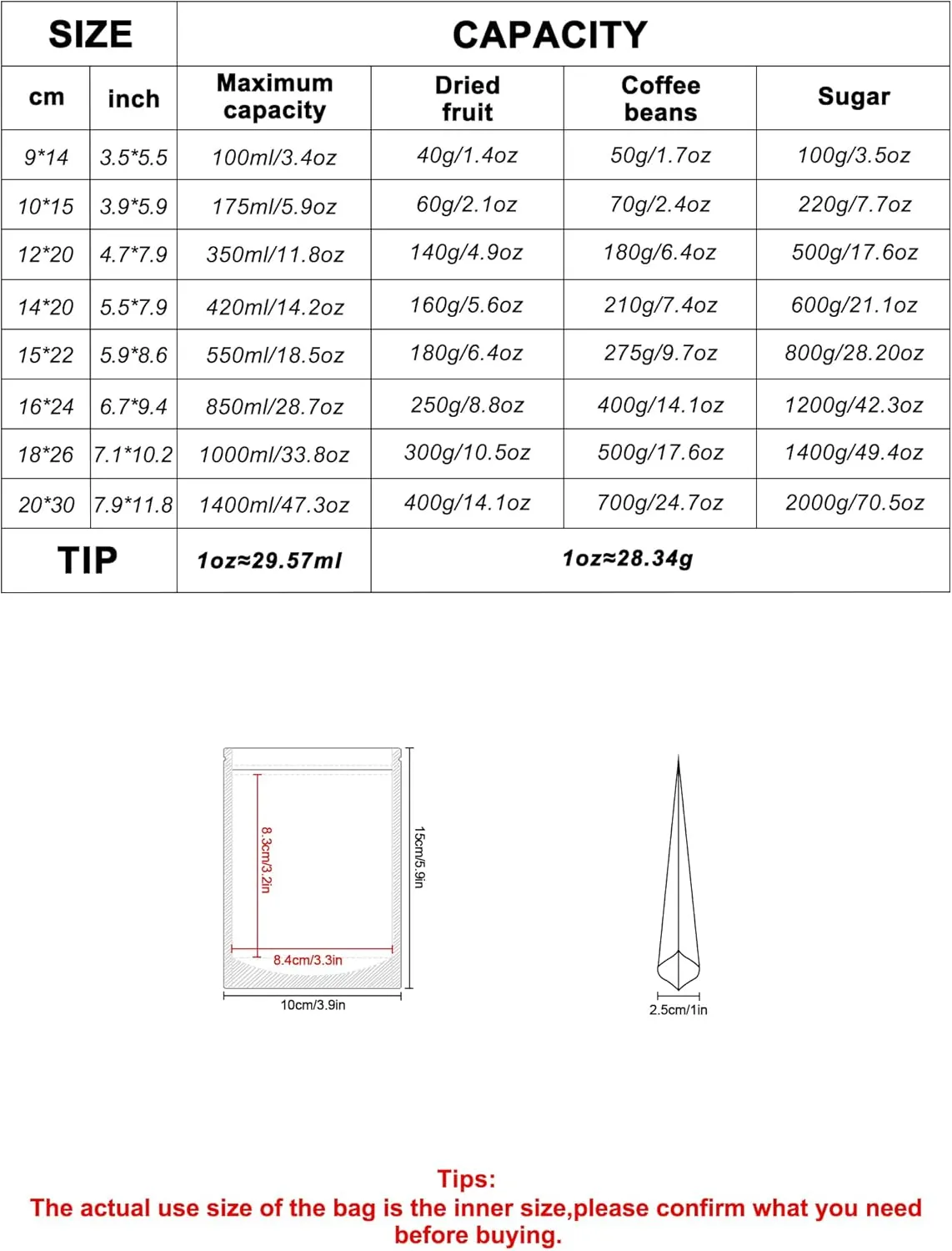 FireKylin 100 PCS Stand Up Pouches,3.9" x 5.9" Kraft Bags With Window Clear Front Pouches Resealable Zip Lock Food Storage White