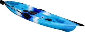 Fishing Kayaks, 12.4FT Sit On Top Kayak for 2 Person Adults with Paddle & Comfortable Seat, Capacity of 661LBS, Hard Shell Recreational Ocean Kayak Boat