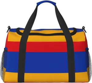 Flag Of Armenia Travel Duffel Bag Large Foldable Waterproof Overnight Bag For Beach Swim Bags Pool Sports Gym