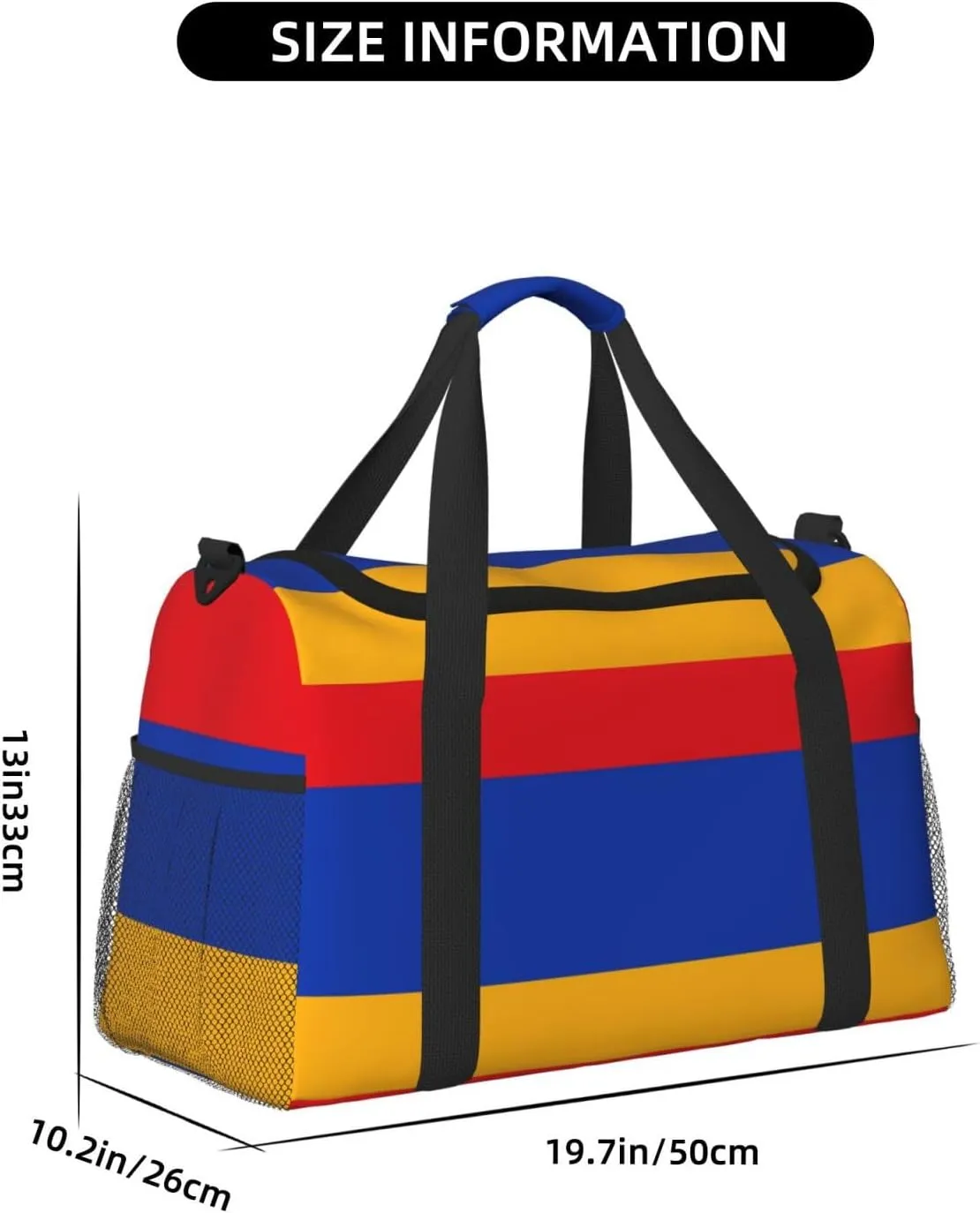 Flag Of Armenia Travel Duffel Bag Large Foldable Waterproof Overnight Bag For Beach Swim Bags Pool Sports Gym