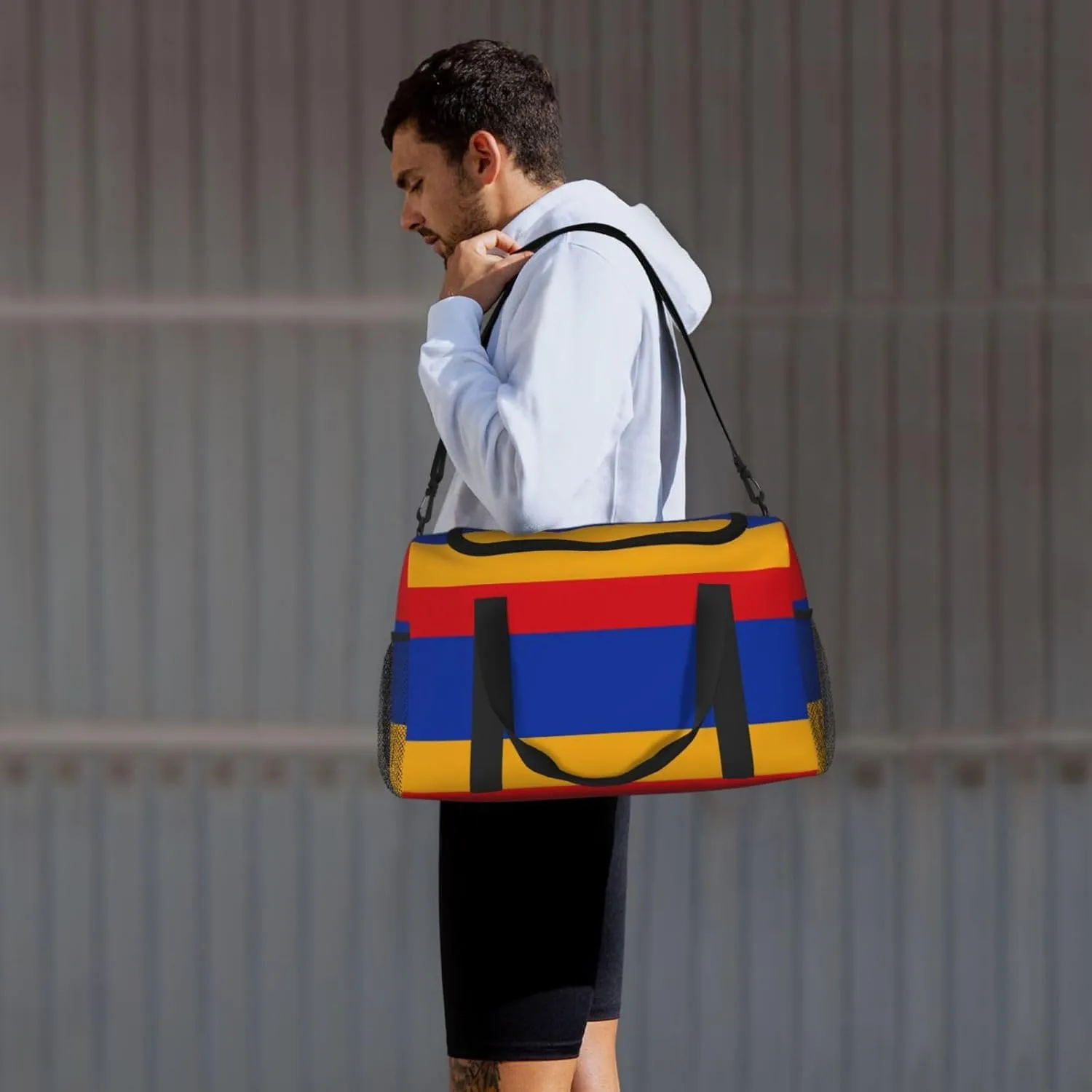 Flag Of Armenia Travel Duffel Bag Large Foldable Waterproof Overnight Bag For Beach Swim Bags Pool Sports Gym