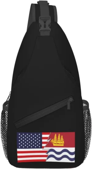 Flag Of Bath, Maine And America Crossbody Bags For Women Men Chest Backpack Gym Shoulder Bag Travel Outdoor Sports Casual Crossbody Bags