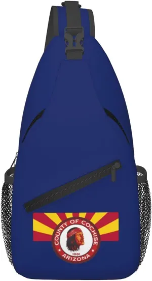 Flag Of Cochise County, Arizona Crossbody Bags For Women Men Chest Backpack Gym Shoulder Bag Travel Outdoor Sports Casual Crossbody Bags
