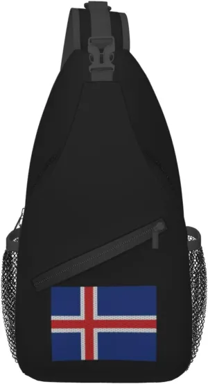 Flag Of Iceland Crossbody Bags For Women Men Chest Backpack Gym Shoulder Bag Travel Outdoor Sports Casual Crossbody Bags