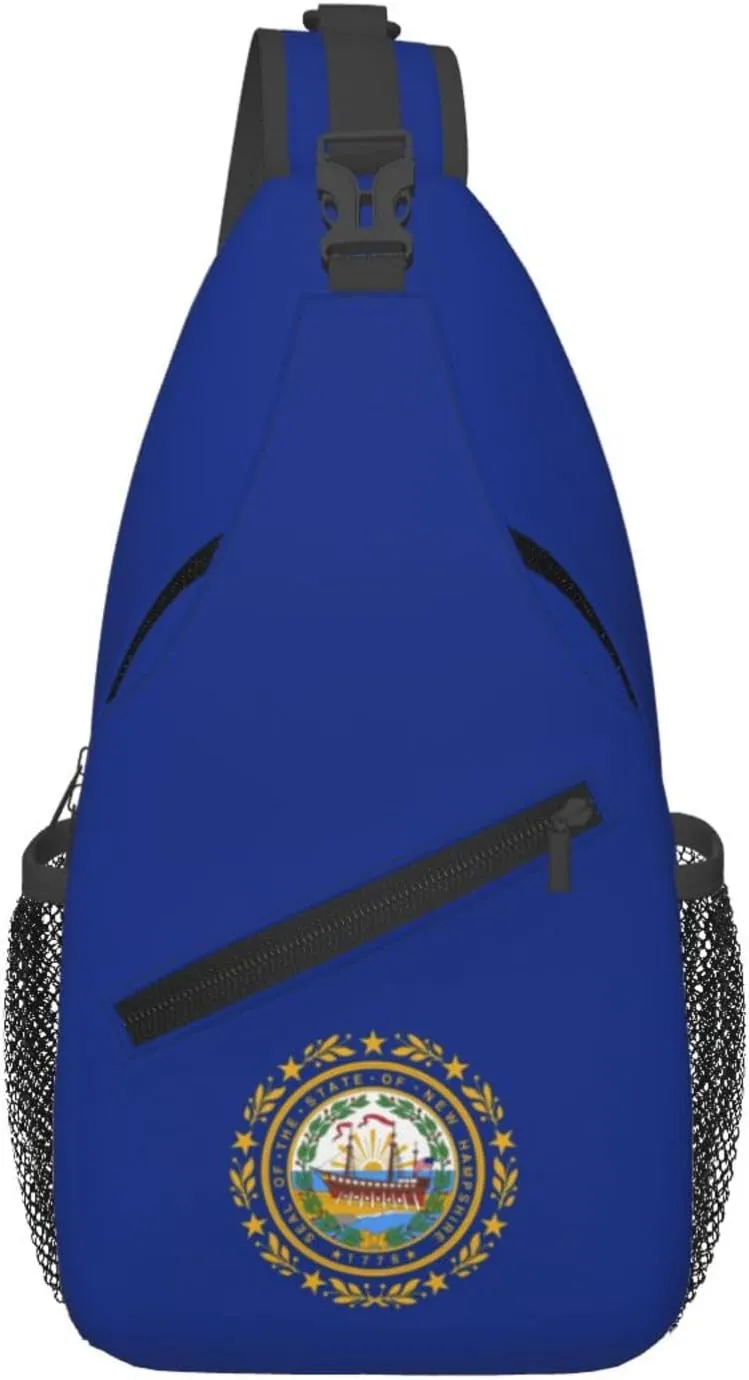 Flag of New Hampshire Crossbody Bags For Women Men Chest Backpack Gym Shoulder Bag Travel Outdoor Sports Casual Crossbody Bags