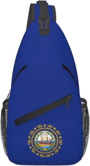 Flag of New Hampshire Crossbody Bags For Women Men Chest Backpack Gym Shoulder Bag Travel Outdoor Sports Casual Crossbody Bags