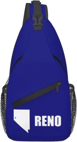Flag Of Reno, Nevada (1959-2018) Crossbody Bags For Women Men Chest Backpack Gym Shoulder Bag Travel Outdoor Sports Casual Crossbody Bags