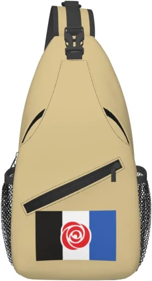 Flag Of Roselawn, Cincinnati, Ohio Crossbody Bags For Women Men Chest Backpack Gym Shoulder Bag Travel Outdoor Sports Casual Crossbody Bags