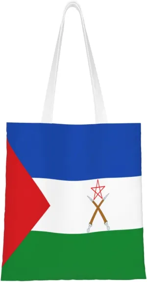 Flag of the Afar Region Tote Bag for Women Canvas Shopping Bags Reusable Large Capacity Casual Shoulder Handbags Grocery Bags DIY Gift Bags