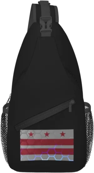 Flag Of The District Of Columbia Crossbody Bags For Women Men Chest Backpack Gym Shoulder Bag Travel Outdoor Sports Casual Crossbody Bags