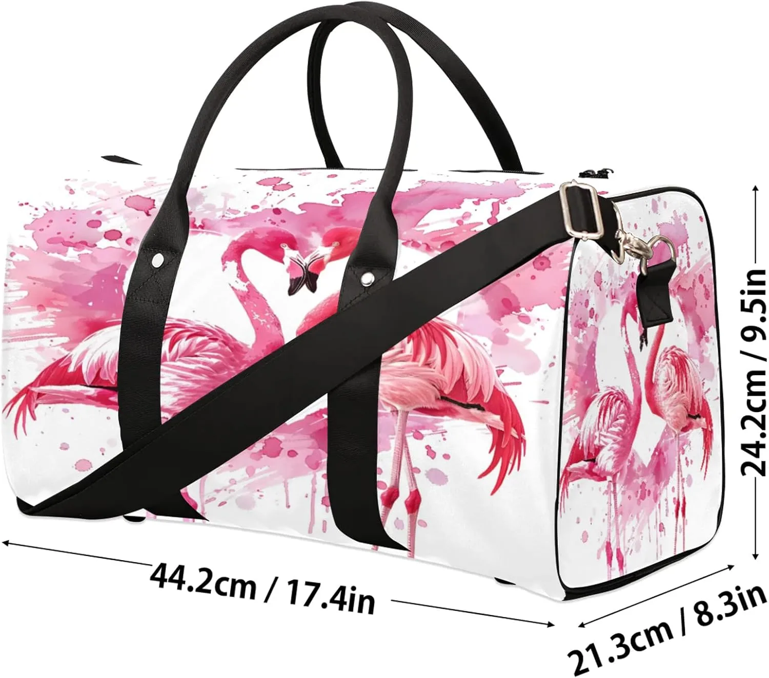 Flamingo Travel Bag for Men Women, Gym Duffle Bags for Travel, Carry On Luggage Bag, Weekender Overnight Workout Bags