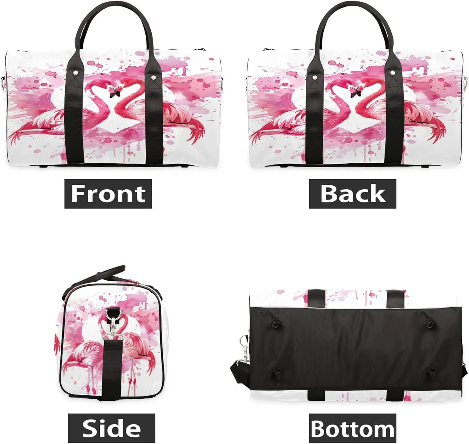 Flamingo Travel Bag for Men Women, Gym Duffle Bags for Travel, Carry On Luggage Bag, Weekender Overnight Workout Bags
