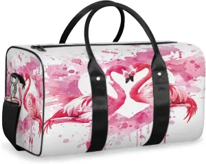 Flamingo Travel Bag for Men Women, Gym Duffle Bags for Travel, Carry On Luggage Bag, Weekender Overnight Workout Bags
