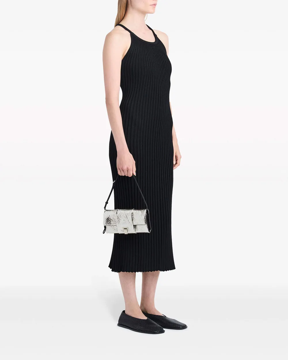 Flip Metallic Shoulder Bag in Silver