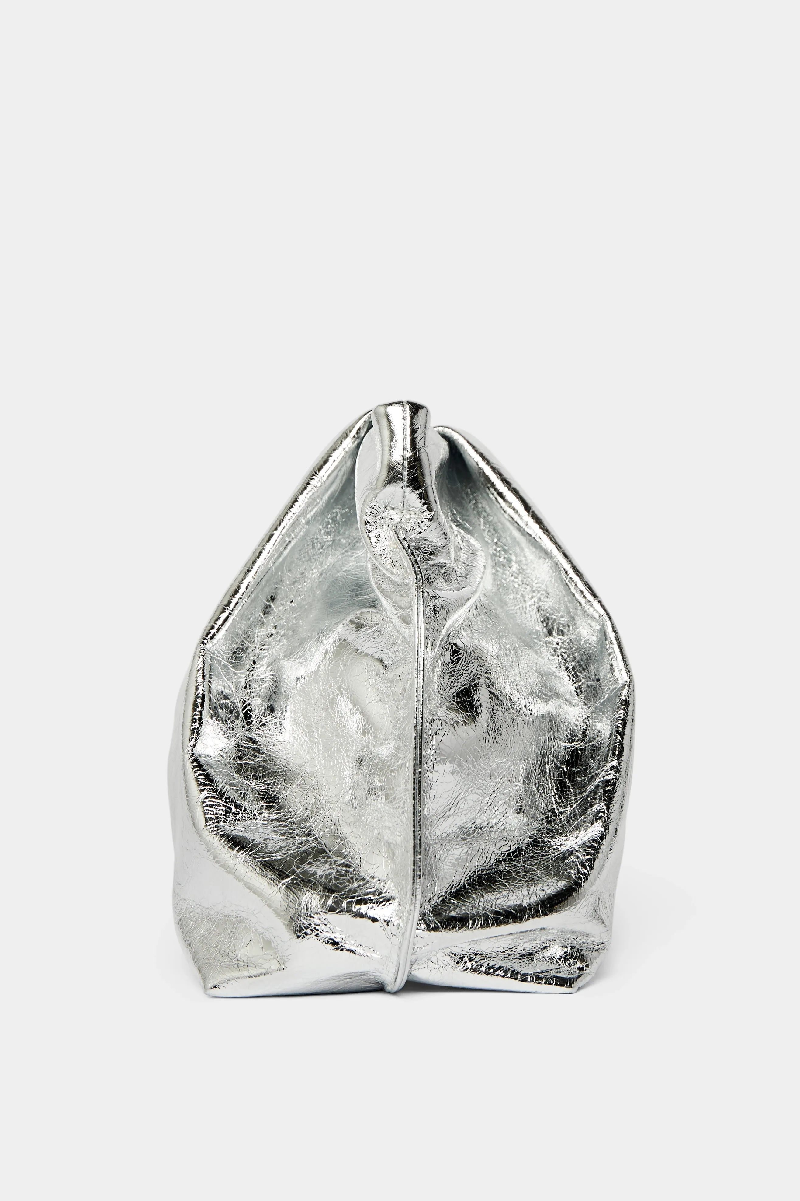 Fold Clutch in Metallic Silver