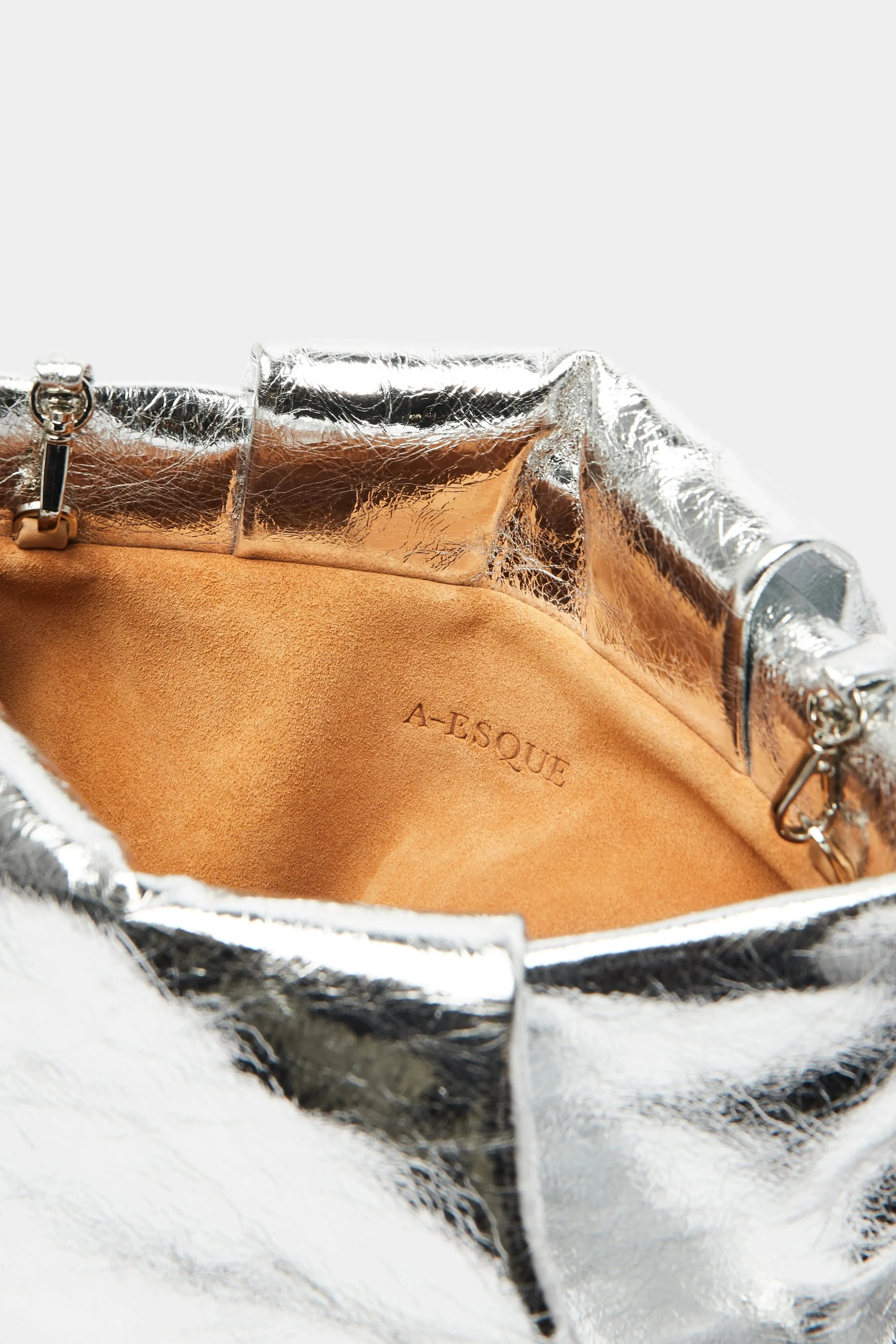 Fold Clutch in Metallic Silver