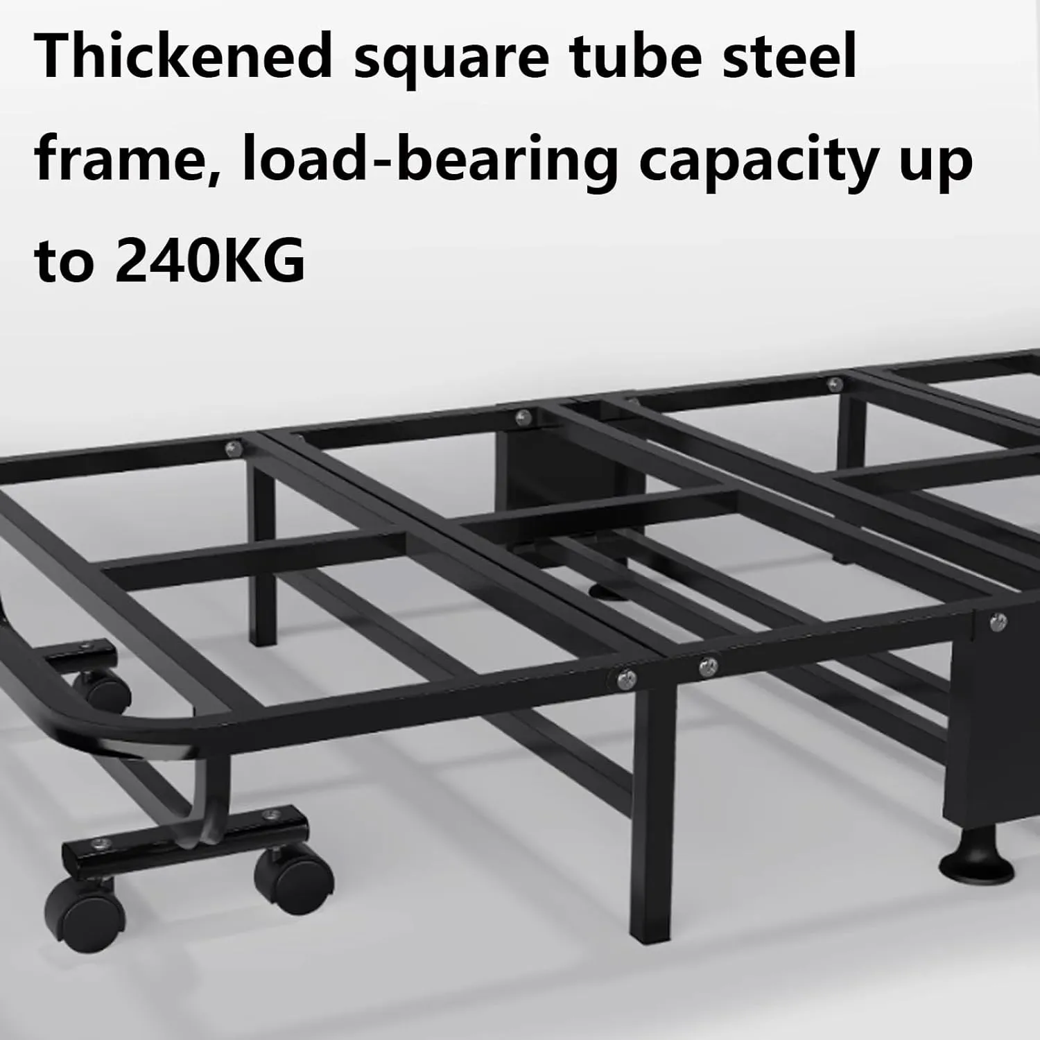Folding Bed with Cooling PE Rattan Surface, 360° Wheels & Heavy-Duty Steel Frame, Ergonomic Guest Cot 240KG Capacity, Portable for Hospital, Office, Home Use(193 * 90 * 30cm)