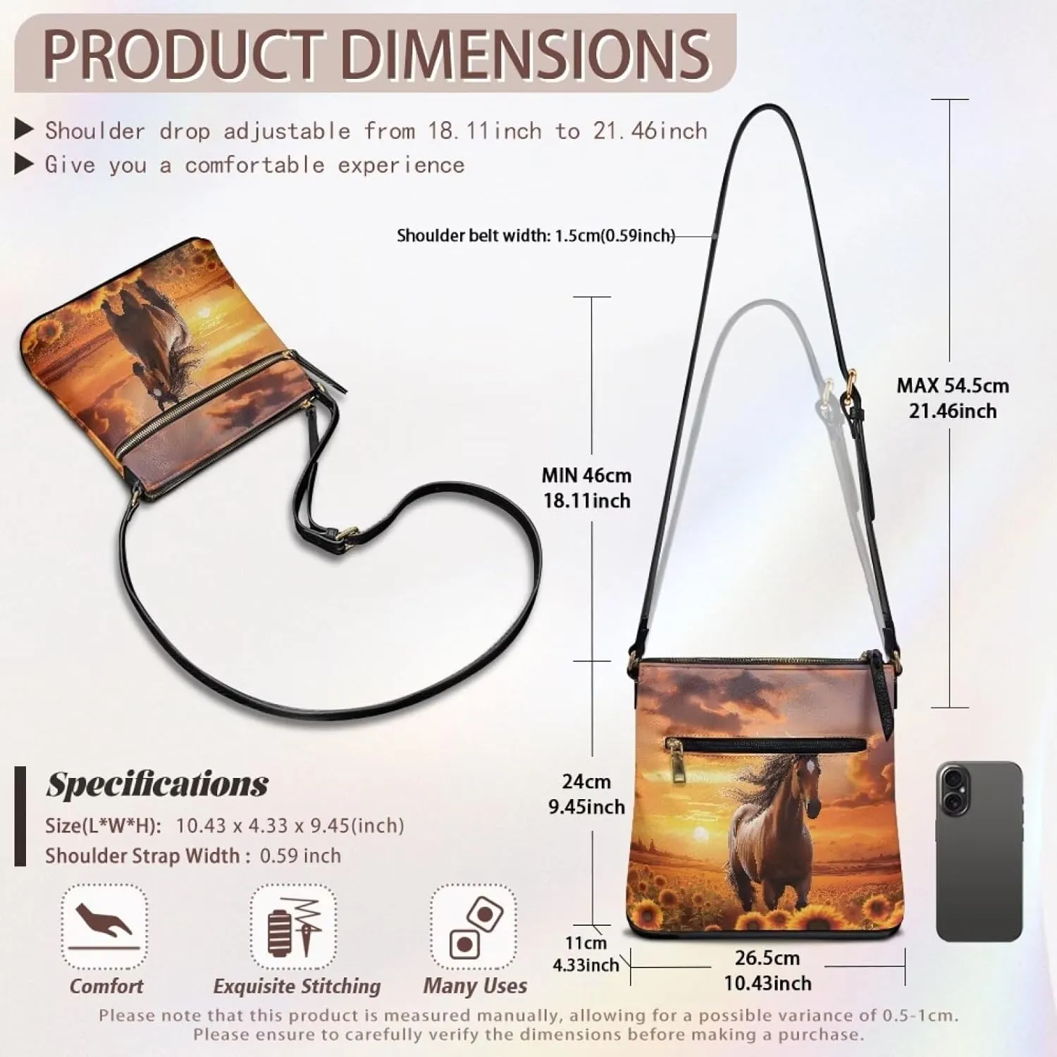 FOR U DESIGNS Crossbody Bags for Women Trendy Travel Leather Shoulder Satchel Bags with Zipper Pockets for Work