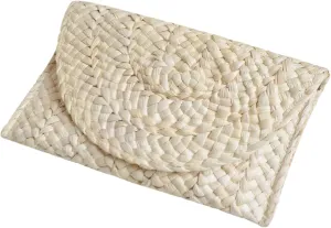 Fozehlad Straw Clutch Purse for Women, Woven Beach Straw Bags for Summer,Rattan Clutch For Girl Vacation