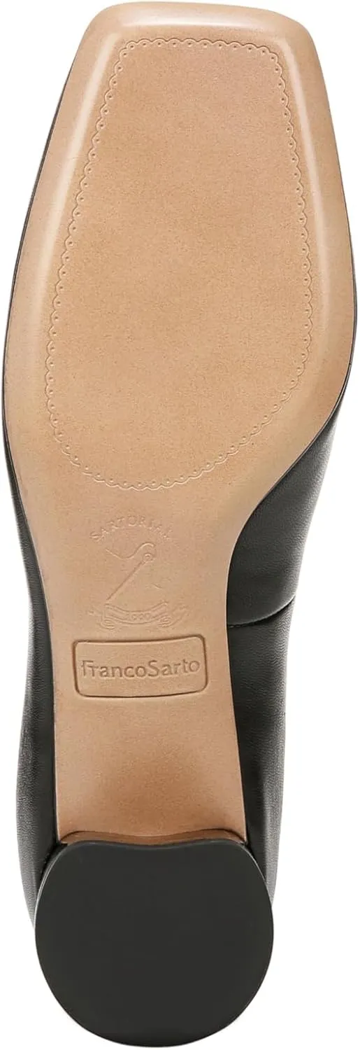 Franco Sarto Women's Natalia Square Toe Block Heel Pump with Bow