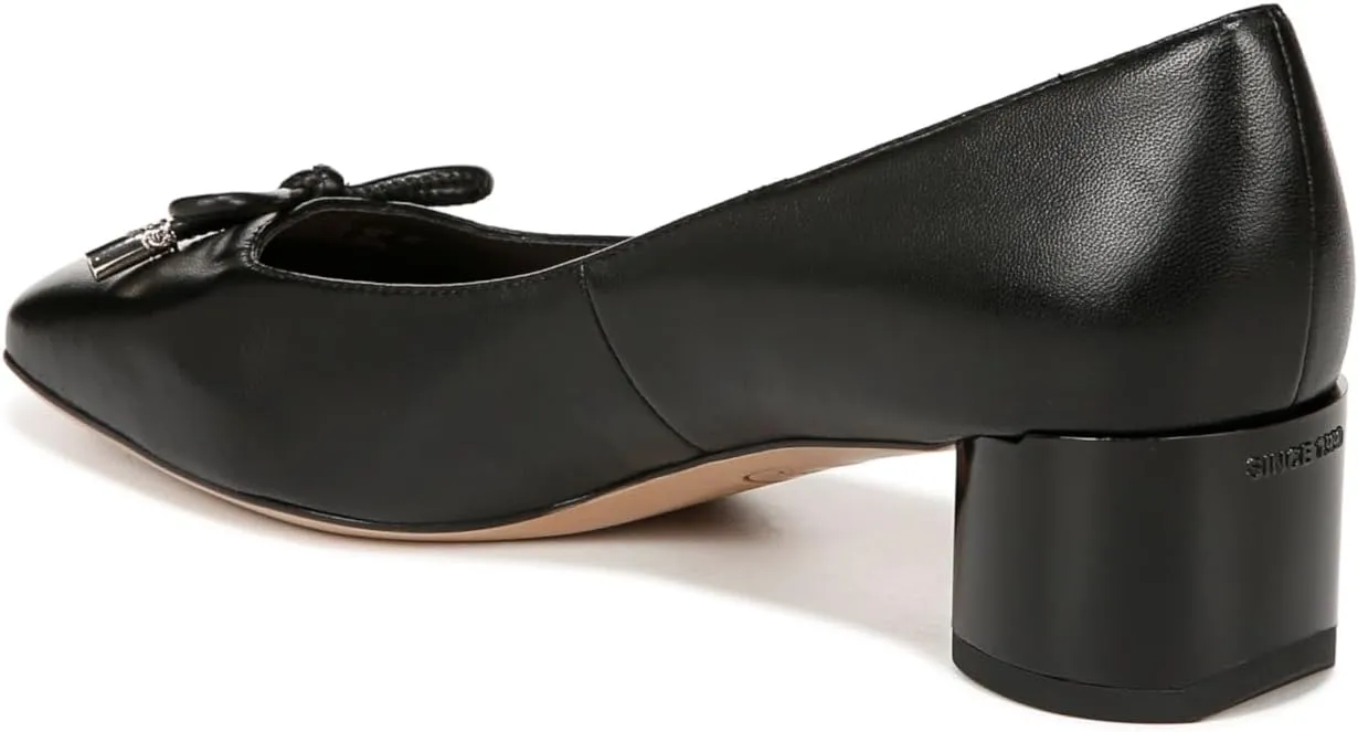 Franco Sarto Women's Natalia Square Toe Block Heel Pump with Bow