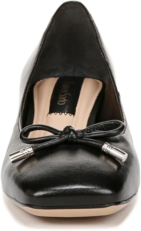 Franco Sarto Women's Natalia Square Toe Block Heel Pump with Bow
