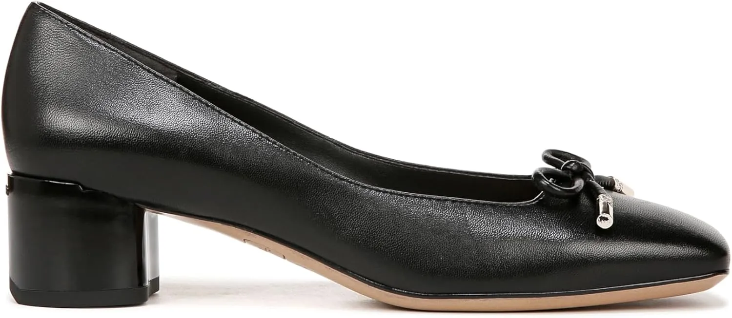 Franco Sarto Women's Natalia Square Toe Block Heel Pump with Bow