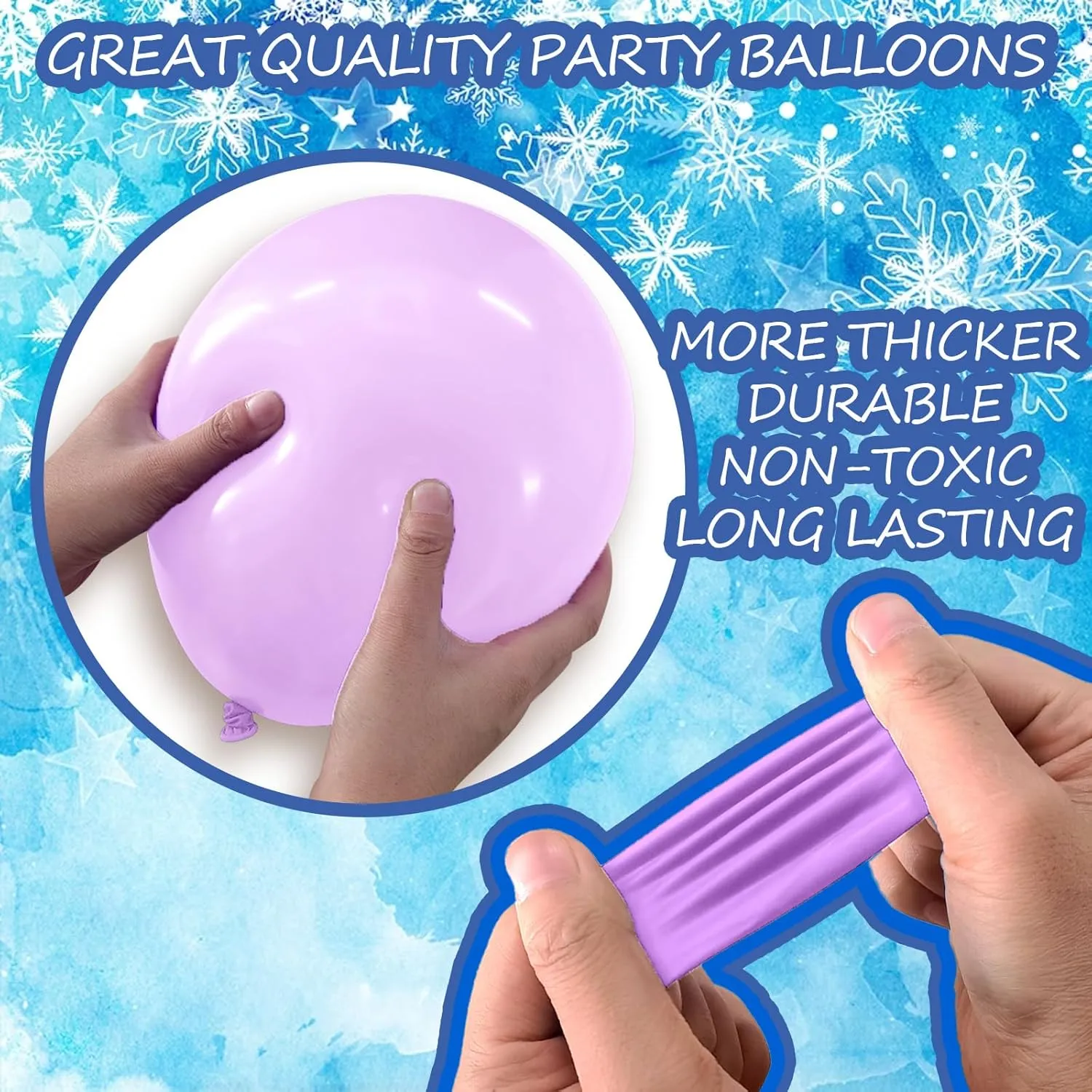Frozen Balloon Garland Arch Kit, Snowflake Pearl Blue Purple Metallic Purple Blue Silver and White Balloons for Winter Wonderland Christmas Baby Shower Snow Princess Frozen Birthday Party Decoration