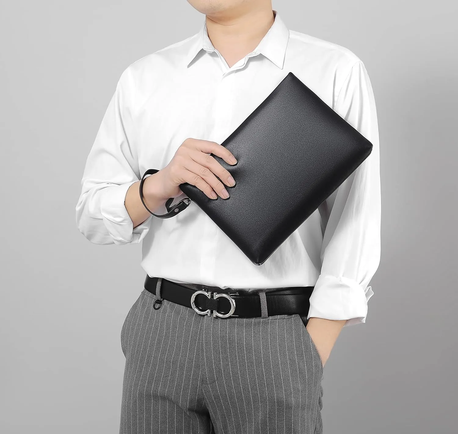 FSD.WG Mens Clutch Bag Man Purse Handbag 12 inches Large Hand Bag Big Clutch Wallet