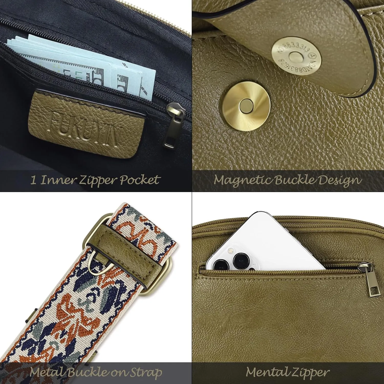 FUKUYIN Small Crossbody Bags for Women Vegan Leather Shoulder Purses Women's Crossbody Handbags