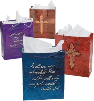 Fun Express Inspirational Religious Gift Bags with handles (set of 12) Party Supplies