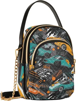 Funny Race Car Small Crossbody Bags for Women Cell Phone Shoulder Purse Handbags Wallet 21214950