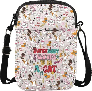 G2TUP Cats Crossbody Bag Berlioz & Toulouse Gifts Everybody Wants To Be a Cat Gifts Kitten Lover Shoulder Bag