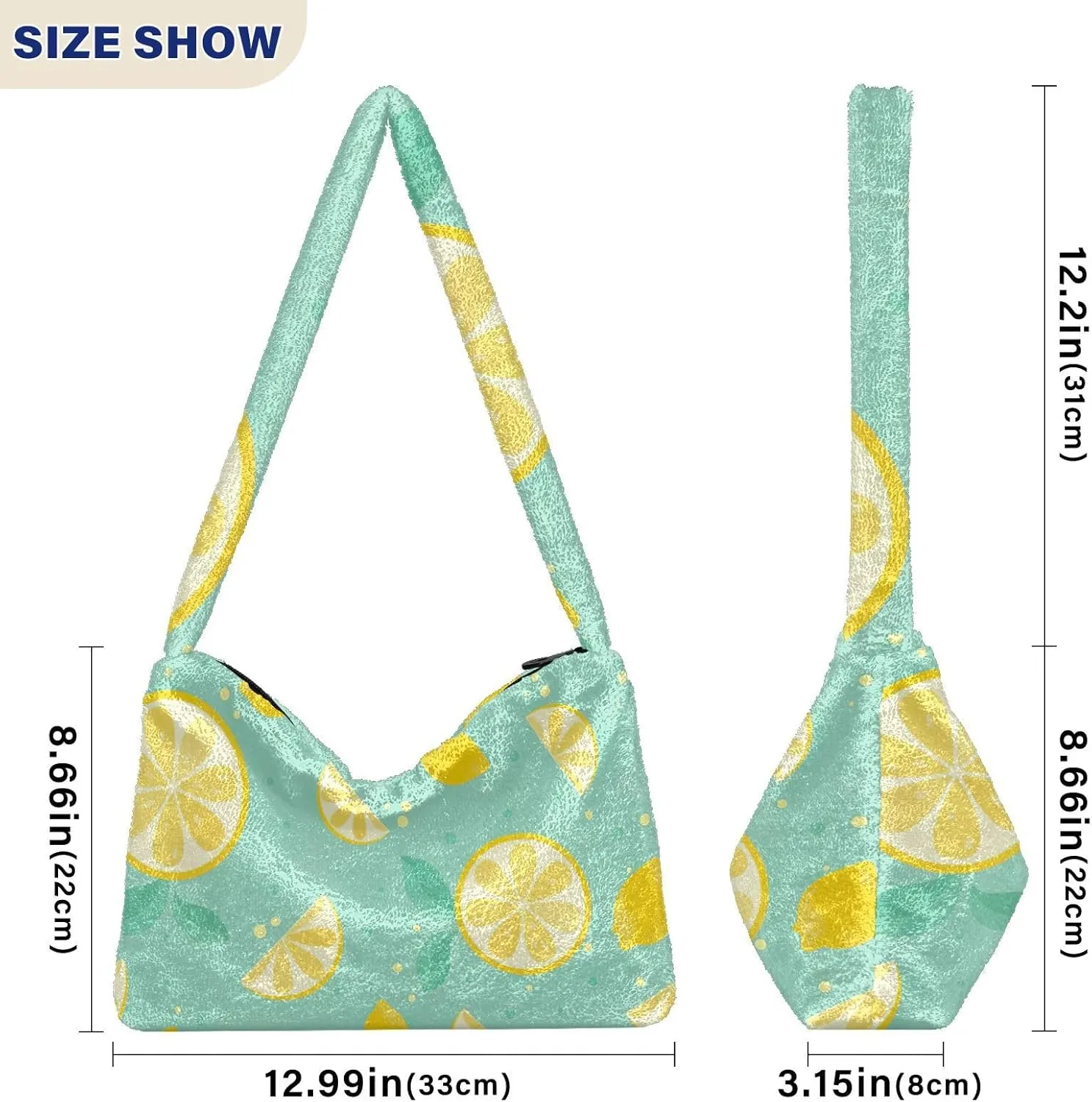 GAIGEO Contemporary Lemon Slice Mint Woman Shoulder Bag, Bags for Women Handbag, Autumn Handbags