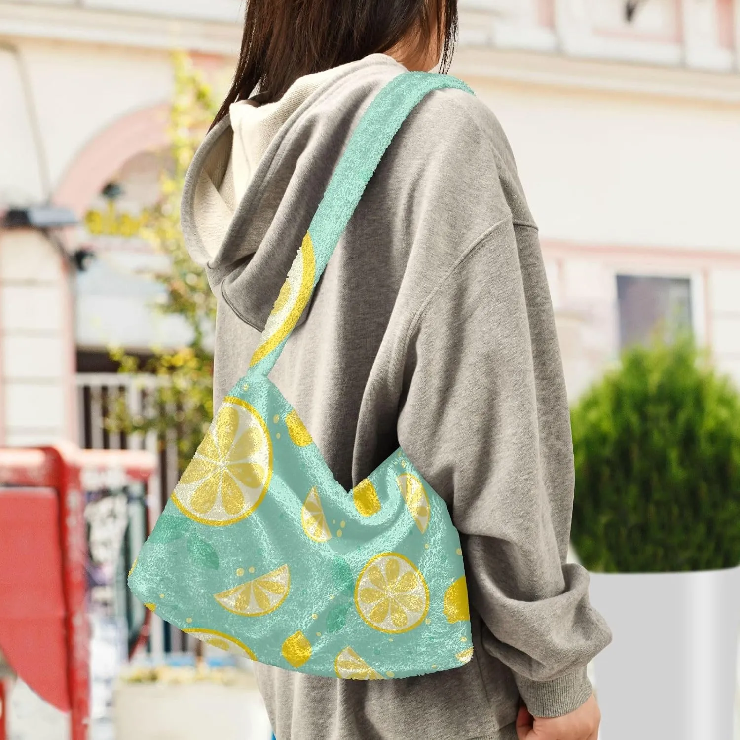 GAIGEO Contemporary Lemon Slice Mint Woman Shoulder Bag, Bags for Women Handbag, Autumn Handbags